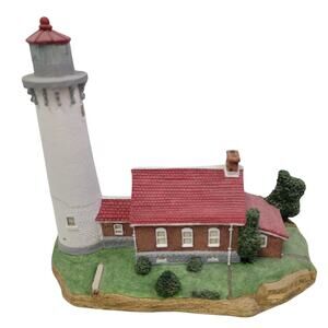 Vintage 1994 Younger SIGNED Harbour Lights Tawas Point Michigan Lighthouse